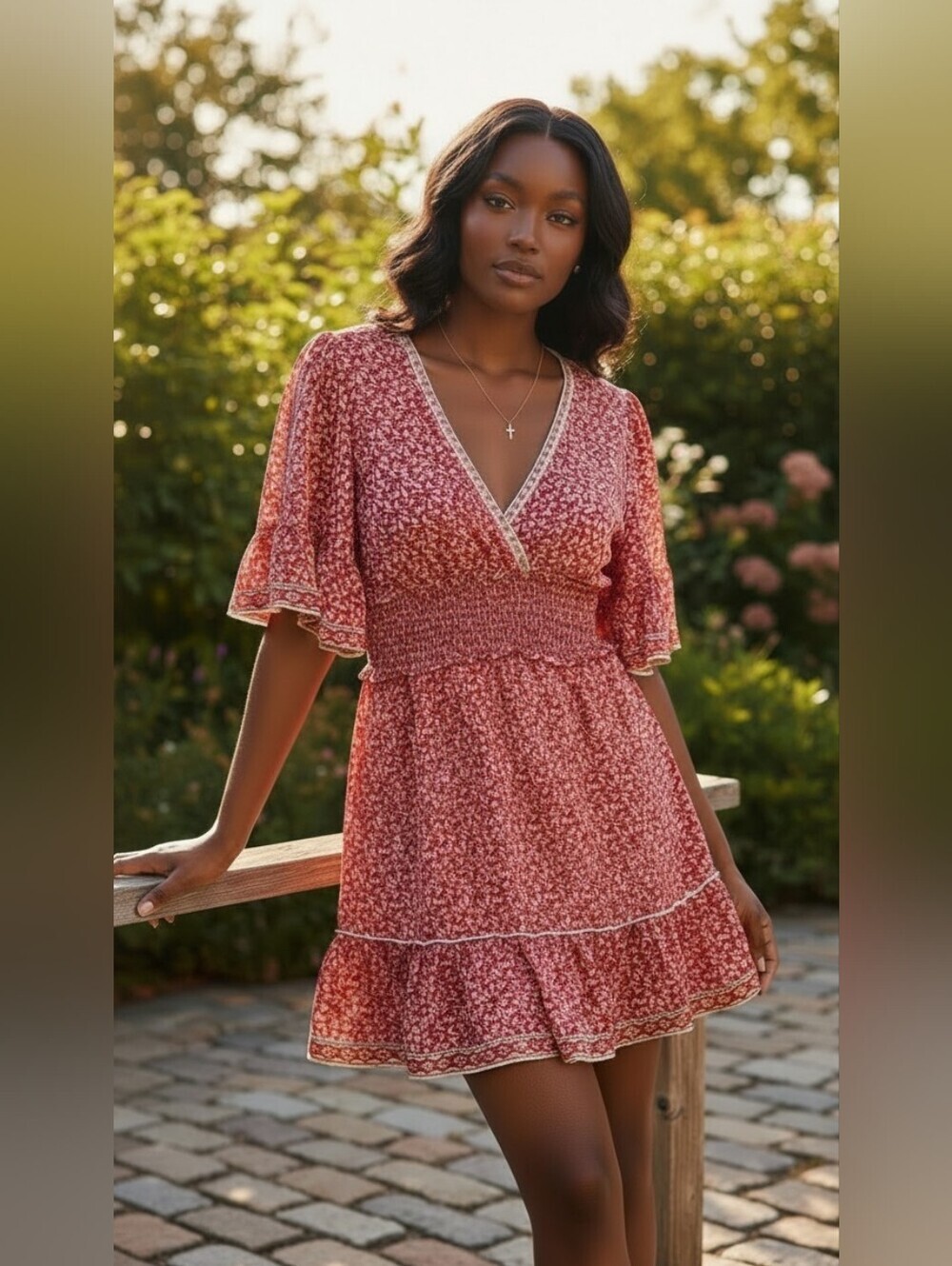 Max Studio Floral Wrap-Style Dress
